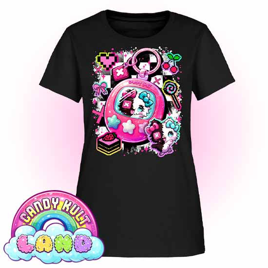 Toxic Kitten Virtual Pet - Candy Kult Land Women's FITTED T-Shirt - Candy Kult - Candy Cult - Candy Kult Land - Wishbone - Boo Kitty - Panku - Frosti - Toxic Kitten - Hex-Heart - Cult Candy - Cake High Heels - [product_vendor}
