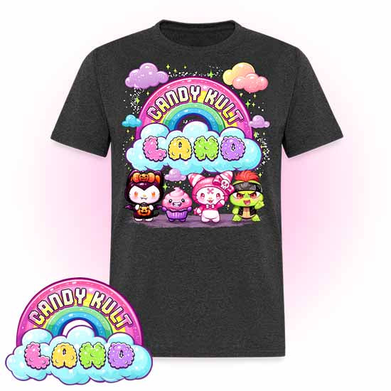 Wishbone, Frosti Boo & Panku - Candy Kult Land Men's / Unisex Classic T-Shirt - Candy Kult - Candy Cult - Candy Kult Land - Wishbone - Boo Kitty - Panku - Frosti - Toxic Kitten - Hex-Heart - Cult Candy - Cake High Heels - [product_vendor}
