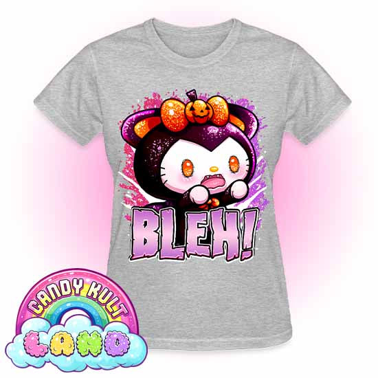 Bleh Boo Kitty Origins - Candy Kult Land REGULAR FIT Ladies T-Shirt - Candy Kult - Candy Cult - Candy Kult Land - Wishbone - Boo Kitty - Panku - Frosti - Toxic Kitten - Hex-Heart - Cult Candy - Cake High Heels - [product_vendor}