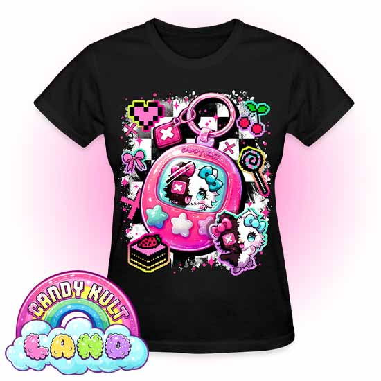 Toxic Kitten Virtual Pet - Candy Kult Land REGULAR FIT Ladies T-Shirt - Candy Kult - Candy Cult - Candy Kult Land - Wishbone - Boo Kitty - Panku - Frosti - Toxic Kitten - Hex-Heart - Cult Candy - Cake High Heels - [product_vendor}