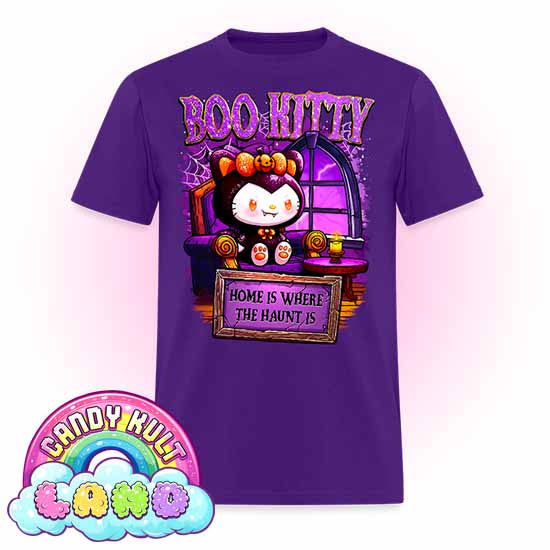 Home Is Where The Haunt Is Boo Kitty - Candy Kult Land COLOUR Men's / Unisex Classic T-Shirt - Candy Kult - Candy Cult - Candy Kult Land - Wishbone - Boo Kitty - Panku - Frosti - Toxic Kitten - Hex-Heart - Cult Candy - Cake High Heels - [product_vendor}