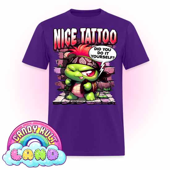 Nice Tattoo Did You Do It Yourself? - Candy Kult Land COLOUR Men's / Unisex Classic T-Shirt - Candy Kult - Candy Cult - Candy Kult Land - Wishbone - Boo Kitty - Panku - Frosti - Toxic Kitten - Hex-Heart - Cult Candy - Cake High Heels - [product_vendor}