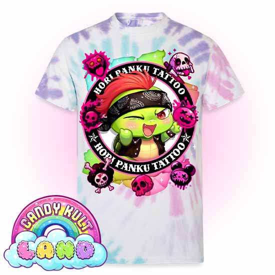 Hori Panku Tattoo Rainbow - Candy Kult Land Unisex Tie Dye T-Shirt - Candy Kult - Candy Cult - Candy Kult Land - Wishbone - Boo Kitty - Panku - Frosti - Toxic Kitten - Hex-Heart - Cult Candy - Cake High Heels - [product_vendor}