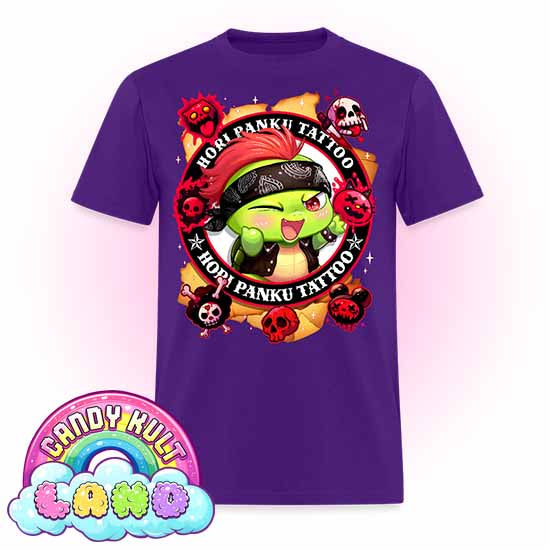 Hori Panku Tattoo - Candy Kult Land COLOUR Men's / Unisex Classic T-Shirt - Candy Kult - Candy Cult - Candy Kult Land - Wishbone - Boo Kitty - Panku - Frosti - Toxic Kitten - Hex-Heart - Cult Candy - Cake High Heels - [product_vendor}