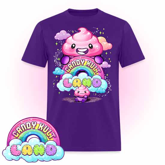 Frosti Candy Kult Land Logo - COLOUR Men's / Unisex Classic T-Shirt - Candy Kult - Candy Cult - Candy Kult Land - Wishbone - Boo Kitty - Panku - Frosti - Toxic Kitten - Hex-Heart - Cult Candy - Cake High Heels - [product_vendor}