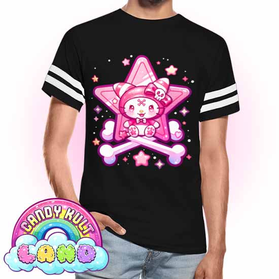 Wishbone Crossbones - Candy Kult Land Men's / Unisex Vintage Sport T-Shirt - Candy Kult - Candy Cult - Candy Kult Land - Wishbone - Boo Kitty - Panku - Frosti - Toxic Kitten - Hex-Heart - Cult Candy - Cake High Heels - [product_vendor}