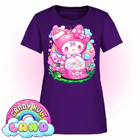 Wishbone Gumball Machine - Candy Kult Land Women's FITTED T-Shirt - Candy Kult - Candy Cult - Candy Kult Land - Wishbone - Boo Kitty - Panku - Frosti - Toxic Kitten - Hex-Heart - Cult Candy - Cake High Heels - [product_vendor}