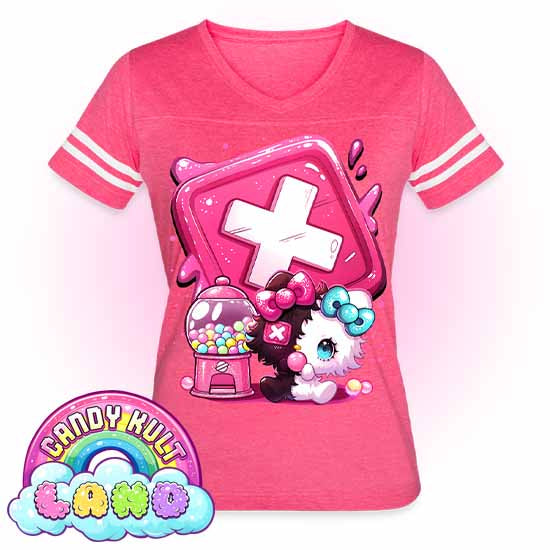 Toxic Kitten Bubble Gum Logo - Candy Kult Land Women’s Vintage Sport T-Shirt - Candy Kult - Candy Cult - Candy Kult Land - Wishbone - Boo Kitty - Panku - Frosti - Toxic Kitten - Hex-Heart - Cult Candy - Cake High Heels - [product_vendor}