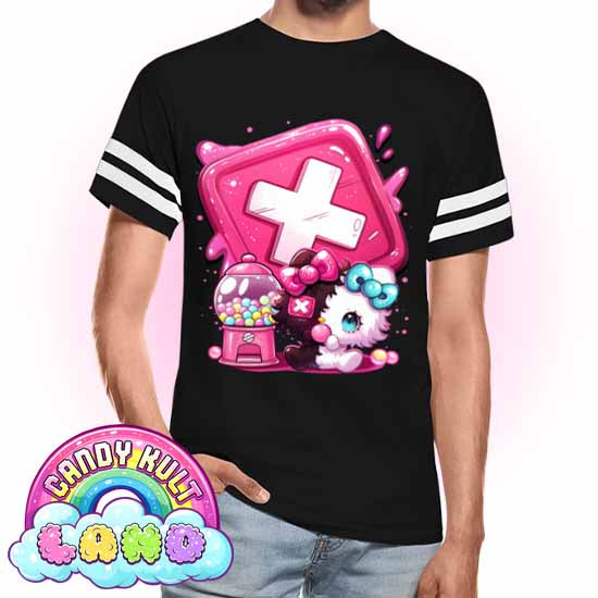 Toxix Kitten Bubble Gum Logo - Candy Kult Land Men's / Unisex Vintage Sport T-Shirt - Candy Kult - Candy Cult - Candy Kult Land - Wishbone - Boo Kitty - Panku - Frosti - Toxic Kitten - Hex-Heart - Cult Candy - Cake High Heels - [product_vendor}