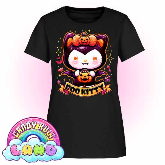 Boo Kitty - Candy Kult Land Women's FITTED T-Shirt - Candy Kult - Candy Cult - Candy Kult Land - Wishbone - Boo Kitty - Panku - Frosti - Toxic Kitten - Hex-Heart - Cult Candy - Cake High Heels - [product_vendor}