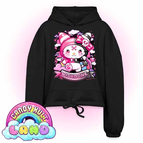 Wishbone Sparkle Punk - Candy Kult Land Women’s Cropped Hoodie