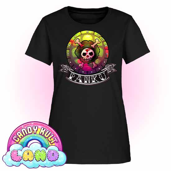 Panku Logo - Candy Kult Land Women's FITTED T-Shirt - Candy Kult - Candy Cult - Candy Kult Land - Wishbone - Boo Kitty - Panku - Frosti - Toxic Kitten - Hex-Heart - Cult Candy - Cake High Heels - [product_vendor}