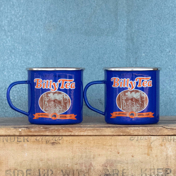 Billy Tea Nostalgic Enamel Mug Set Of 2
