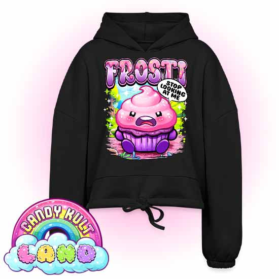 Stop Looking At Me Frosti - Candy Kult Land Women’s Cropped Hoodie
