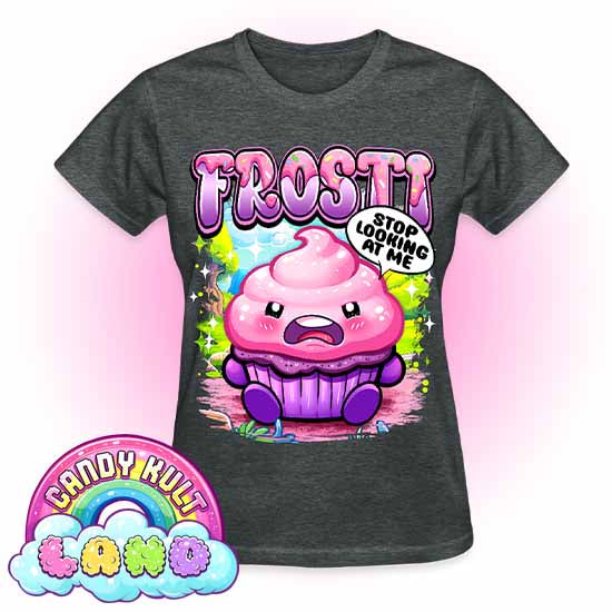 Frosti Stop Looking At Me - Candy Kult land REGULAR FIT Ladies T-Shirt - Candy Kult - Candy Cult - Candy Kult Land - Wishbone - Boo Kitty - Panku - Frosti - Toxic Kitten - Hex-Heart - Cult Candy - Cake High Heels - [product_vendor}