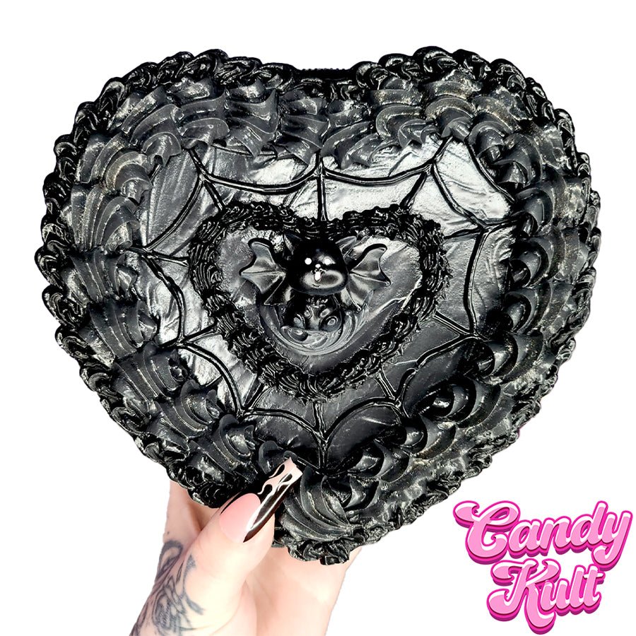 Bat Kitty Black Cake Candy Kult Convertible Crossbody Bag / Hand Bag Candy Kult Bag Crossbody spooky Candy Cult - Candy Kult Land - Wishbone - Boo Kitty - Panku - Frosti - Toxic Kitten - Hex - Heart - Cult Candy - Ca