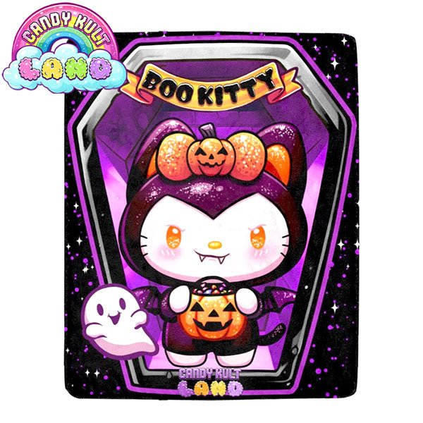 Boo Kitty Coffin Candy Kult Land Micro Fleece Blanket Candy Kult 40 x 50 Inch Boo Kitty ck land Candy Cult - Candy Kult Land - Wishbone - Boo Kitty - Panku - Frosti - Toxic Kitten - Hex - Heart - Cult Candy - Ca