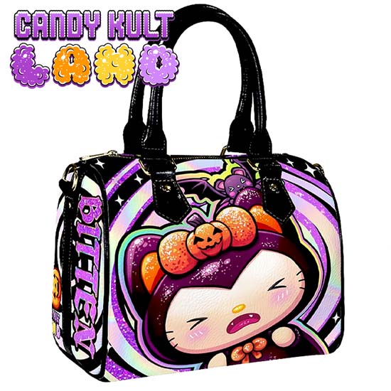 Boo Kitty Origins Bitten Candy Kult Land Boston Crossbody Handbag Candy Kult Bag Boo Kitty Boo Kitty Origins Candy Cult - Candy Kult Land - Wishbone - Boo Kitty - Panku - Frosti - Toxic Kitten - Hex - Heart - Cult Candy - Ca