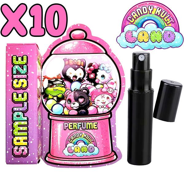 Candy Kult Land Perfume SAMPLE PACK OF 10 Candy Kult Bubble Gum bubblegum Cotton Candy Candy Cult - Candy Kult Land - Wishbone - Boo Kitty - Panku - Frosti - Toxic Kitten - Hex - Heart - Cult Candy - Ca