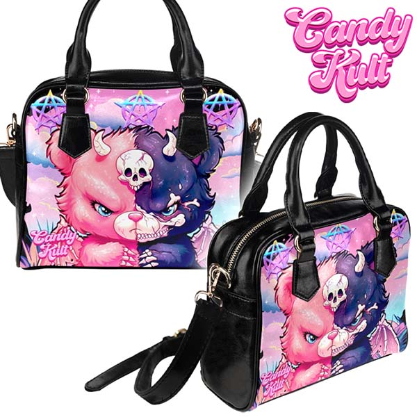 Demonic Bear Fright Candy Classic Crossbody Handbag Candy Kult Bag care bears Crossbody Candy Cult - Candy Kult Land - Wishbone - Boo Kitty - Panku - Frosti - Toxic Kitten - Hex - Heart - Cult Candy - Ca