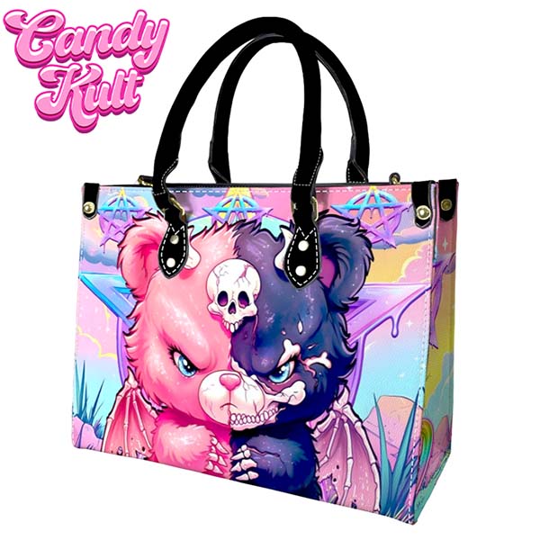 Demonic Bear Fright Candy PU Leather Crossbody Handbag Candy Kult Bag care bears Crossbody Candy Cult - Candy Kult Land - Wishbone - Boo Kitty - Panku - Frosti - Toxic Kitten - Hex - Heart - Cult Candy - Ca