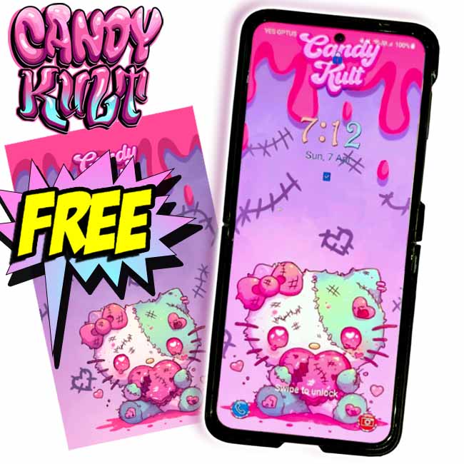 FREE Candy Kult Franken - Kitty Phone Wallpaper Candy Kult Hello Kitty Sanrio Candy Cult - Candy Kult Land - Wishbone - Boo Kitty - Panku - Frosti - Toxic Kitten - Hex - Heart - Cult Candy - Ca