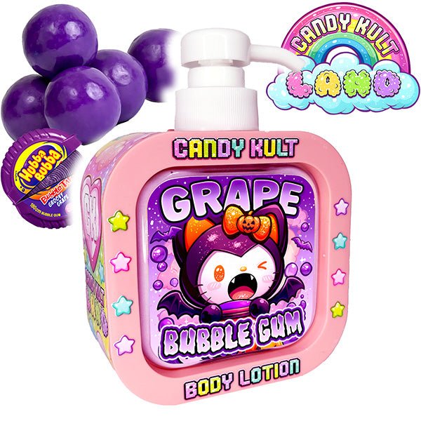 Grape Bubble Gum Candy Kult Land Body Lotion Candy Kult Boo Kitty Bubble Gum bubblegum Candy Cult - Candy Kult Land - Wishbone - Boo Kitty - Panku - Frosti - Toxic Kitten - Hex - Heart - Cult Candy - Ca