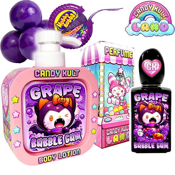 Grape Bubble Gum Candy Kult Land Perfume & Body Lotion Pack - Candy Kult - Candy Cult - Candy Kult Land - Wishbone - Boo Kitty - Panku - Frosti - Toxic Kitten - Hex-Heart - Cult Candy - Cake High Heels - [product_vendor}