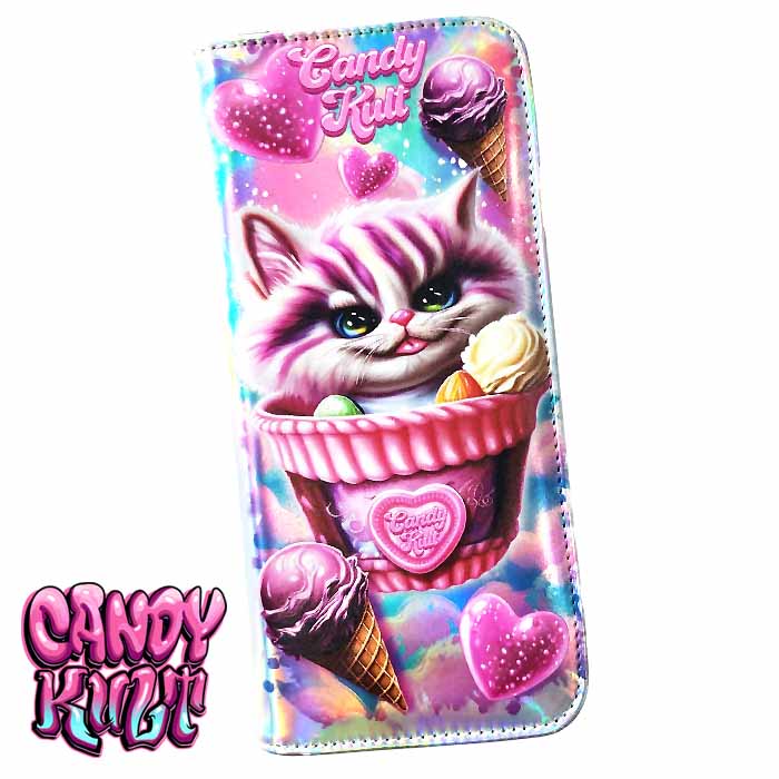 Cheshire Cat Ice Cream Dream Retro Candy Long Line Wallet - Candy Kult - Candy Cult - Candy Kult Land - Wishbone - Boo Kitty - Panku - Frosti - Toxic Kitten - Hex-Heart - Cult Candy - Cake High Heels - [product_vendor}