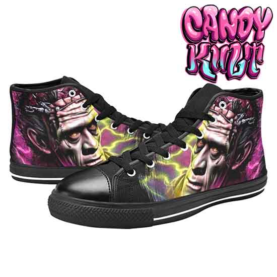Frankenstein Fright Candy Men’s High Top Canvas Shoes - Candy Kult - Candy Cult - Candy Kult Land - Wishbone - Boo Kitty - Panku - Frosti - Toxic Kitten - Hex-Heart - Cult Candy - Cake High Heels - [product_vendor}