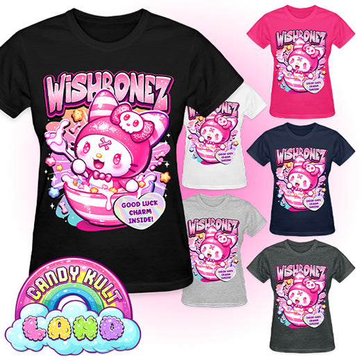 Wishbonez Cereal - Candy Kult Land REGULAR FIT Ladies T-Shirt - Candy Kult - Candy Cult - Candy Kult Land - Wishbone - Boo Kitty - Panku - Frosti - Toxic Kitten - Hex-Heart - Cult Candy - Cake High Heels - [product_vendor}