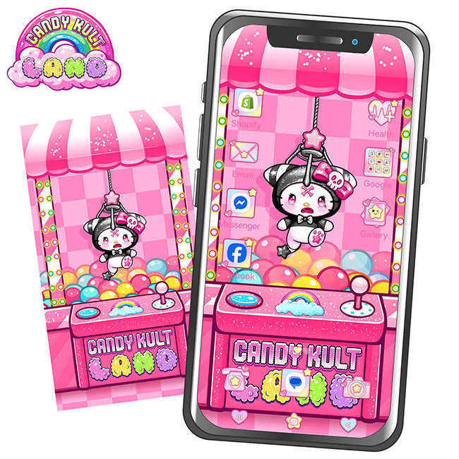 FREE Dark Wishbone Candy Kult Land Claw Machine Phone Wallpaper