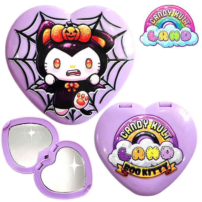Boo Kitty Heart Compact Mirror - Candy Kult - Candy Cult - Candy Kult Land - Wishbone - Boo Kitty - Panku - Frosti - Toxic Kitten - Hex-Heart - Cult Candy - Cake High Heels - [product_vendor}