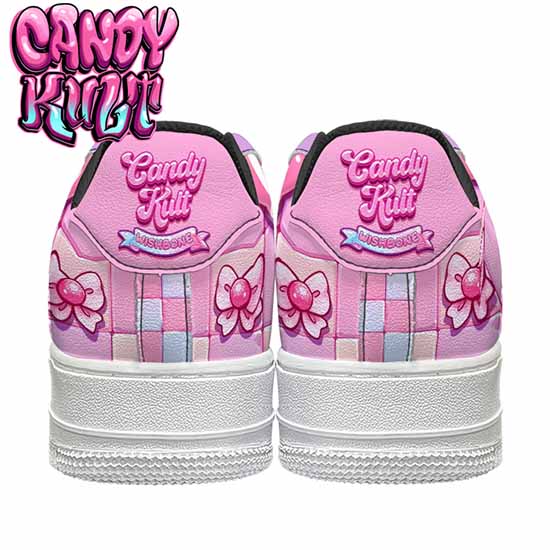 Wishbone Bows Pink Candy Kult Kicks Women's Sneakers Black - Candy Kult - Candy Cult - Cult Candy - Cake High Heels - [product_vendor}