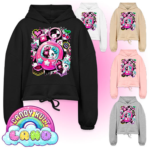 Toxic Kitten Virtual Pet - Candy Kult Land Women’s Cropped Hoodie