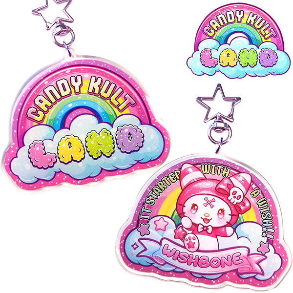 Wishbone Candy Kult Land Logo - Candy Kult Land Keychain / Bag Charm