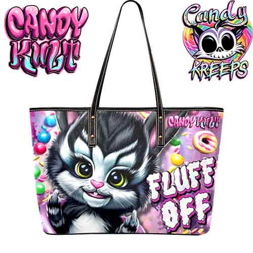 Fluff Off Candy Kreeps Candy Kult Large Tote Bag - Candy Kult - Candy Cult - Candy Kult Land - Wishbone - Boo Kitty - Panku - Frosti - Toxic Kitten - Hex-Heart - Cult Candy - Cake High Heels - [product_vendor}