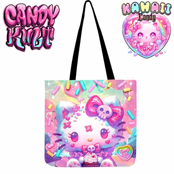 Pastel Purrfection Kawaii Candy Reusable Canvas Shopping Tote - Candy Kult - Candy Cult - Cult Candy - Cake High Heels - [product_vendor}