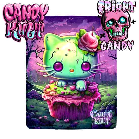 Zombie Kitty Fright Candy Micro Fleece Blanket - Candy Kult - Candy Cult - Candy Kult Land - Wishbone - Boo Kitty - Panku - Frosti - Toxic Kitten - Hex-Heart - Cult Candy - Cake High Heels - [product_vendor}