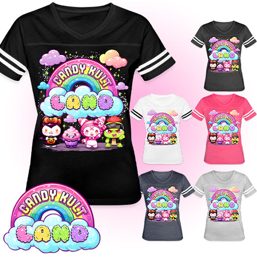 Wishbone, Frosti Boo & Panku - Candy Kult Land Women’s Vintage Sport T-Shirt - Candy Kult - Candy Cult - Candy Kult Land - Wishbone - Boo Kitty - Panku - Frosti - Toxic Kitten - Hex-Heart - Cult Candy - Cake High Heels - [product_vendor}