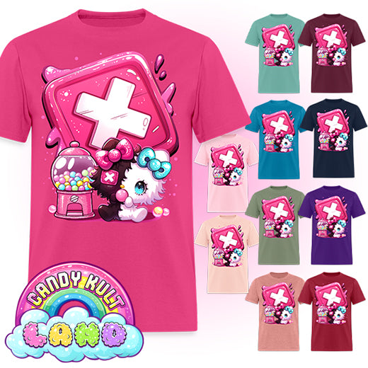 Panku Logo - Candy Kult Land COLOUR Men's / Unisex Classic T-Shirt - Candy Kult - Candy Cult - Candy Kult Land - Wishbone - Boo Kitty - Panku - Frosti - Toxic Kitten - Hex-Heart - Cult Candy - Cake High Heels - [product_vendor}
