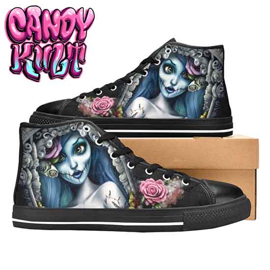 Corpse Bride Waiting For You Fright Candy Women's High Top Canvas Shoes - Candy Kult - Candy Cult - Candy Kult Land - Wishbone - Boo Kitty - Panku - Frosti - Toxic Kitten - Hex-Heart - Cult Candy - Cake High Heels - [product_vendor}