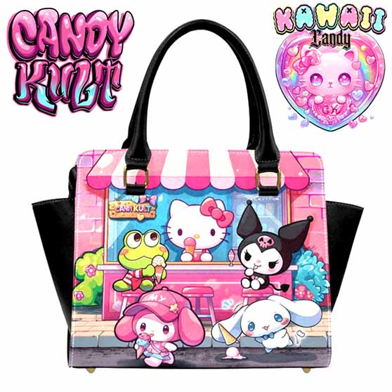 Kitty Ice Cream Shop Kawaii Candy Crossbody Handbag - Candy Kult - Candy Cult - Cult Candy - Cake High Heels - [product_vendor}
