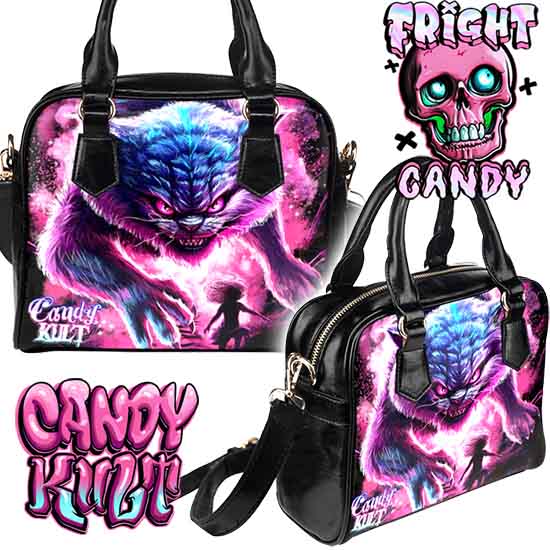 Cheshire WereCat Fright Candy Classic Crossbody Handbag - Candy Kult - Candy Cult - Candy Kult Land - Wishbone - Boo Kitty - Panku - Frosti - Toxic Kitten - Hex-Heart - Cult Candy - Cake High Heels - [product_vendor}