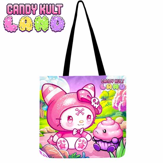 My Friend Frosti Candy Kult Land Reusable Canvas Shopping Tote - Candy Kult - Candy Cult - Candy Kult Land - Wishbone - Boo Kitty - Panku - Frosti - Toxic Kitten - Hex-Heart - Cult Candy - Cake High Heels - [product_vendor}