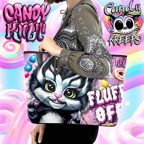 Fluff Off Candy Kreeps Candy Kult Large Tote Bag - Candy Kult - Candy Cult - Candy Kult Land - Wishbone - Boo Kitty - Panku - Frosti - Toxic Kitten - Hex-Heart - Cult Candy - Cake High Heels - [product_vendor}