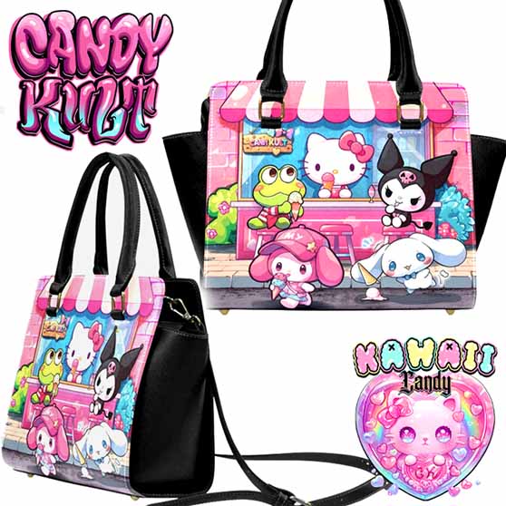 Kitty Ice Cream Shop Kawaii Candy Crossbody Handbag - Candy Kult - Candy Cult - Cult Candy - Cake High Heels - [product_vendor}