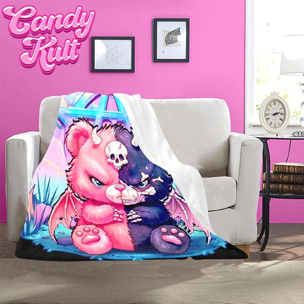 Demonic Bear Fright Candy Micro Fleece Blanket