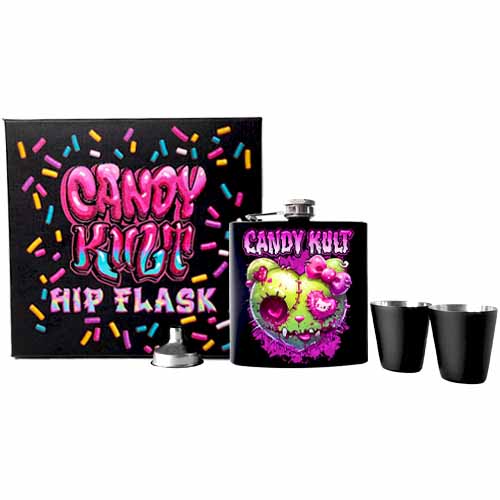 FrankenKitty Heart Fright Candy Black Candy Kult Hip Flask Set - Candy Kult - Candy Cult - Cult Candy - Cake High Heels - [product_vendor}