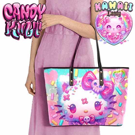 Pastel Purrfection Kawaii Candy Large Tote Bag - Candy Kult - Candy Cult - Cult Candy - Cake High Heels - [product_vendor}
